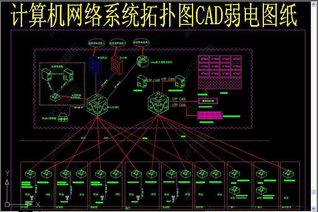 專業(yè)可商用計算機網(wǎng)絡(luò)系統(tǒng)拓撲圖CAD弱電圖紙轉(zhuǎn)讓